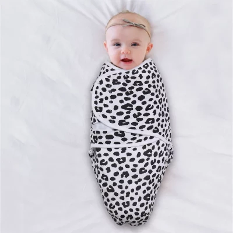 The Peanutshell Purple Ditsy 3-pc. Swaddle Blanket