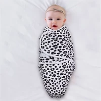 The Peanutshell Purple Ditsy 3-pc. Swaddle Blanket