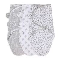 The Peanutshell Grey Safari 3-pc. Swaddle Blanket