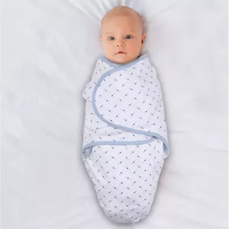 The Peanutshell Blue Dino 3-pc. Swaddle Blanket