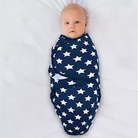 The Peanutshell Blue Dino 3-pc. Swaddle Blanket