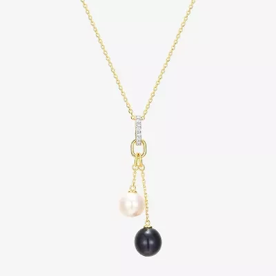 Womens White Cultured Freshwater Pearl 18K Gold Over Silver 18 Inch Pendant Necklace