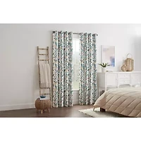 Linden Street Bayshore Print Grommet Top Energy Saving 100% Blackout Single Curtain Panel