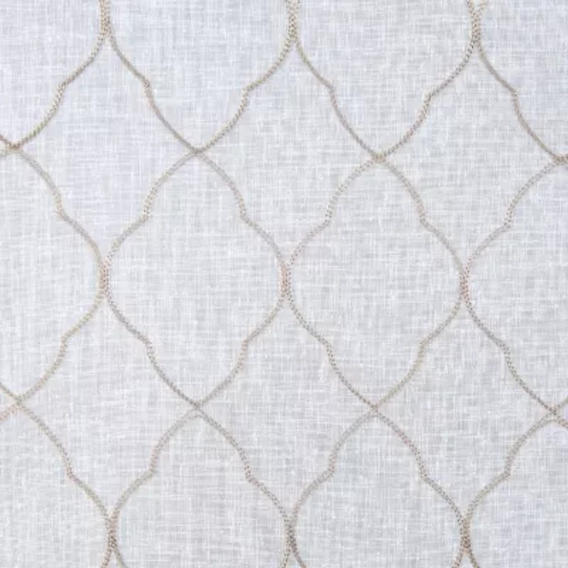 Regal Home Bayview Grommet Top Embroidered Sheer Single Curtain Panel