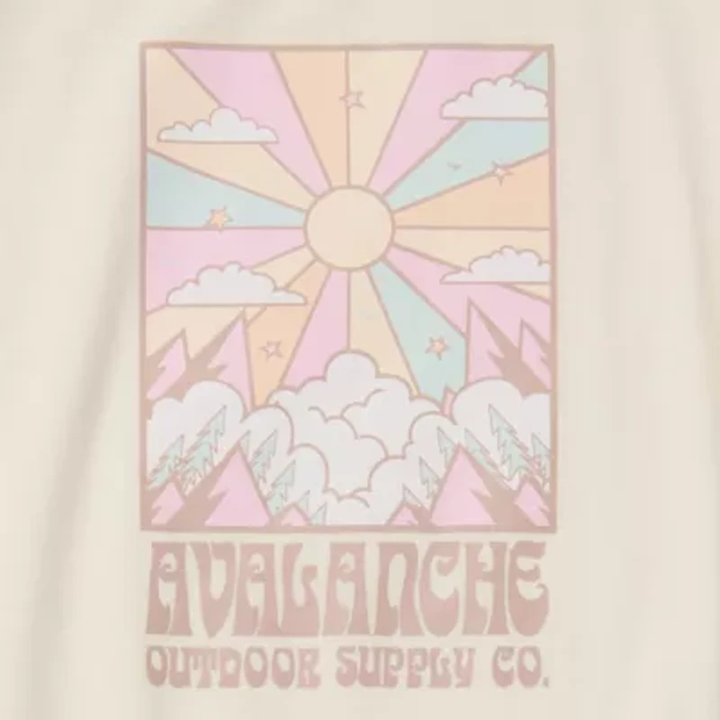 Avalanche Big Kid Girls Crew Neck Short Sleeve Classic Fit Graphic T-Shirt
