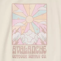 Avalanche Big Kid Girls Crew Neck Short Sleeve Classic Fit Graphic T-Shirt