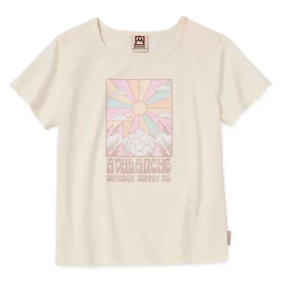 Avalanche Big Kid Girls Crew Neck Short Sleeve Classic Fit Graphic T-Shirt