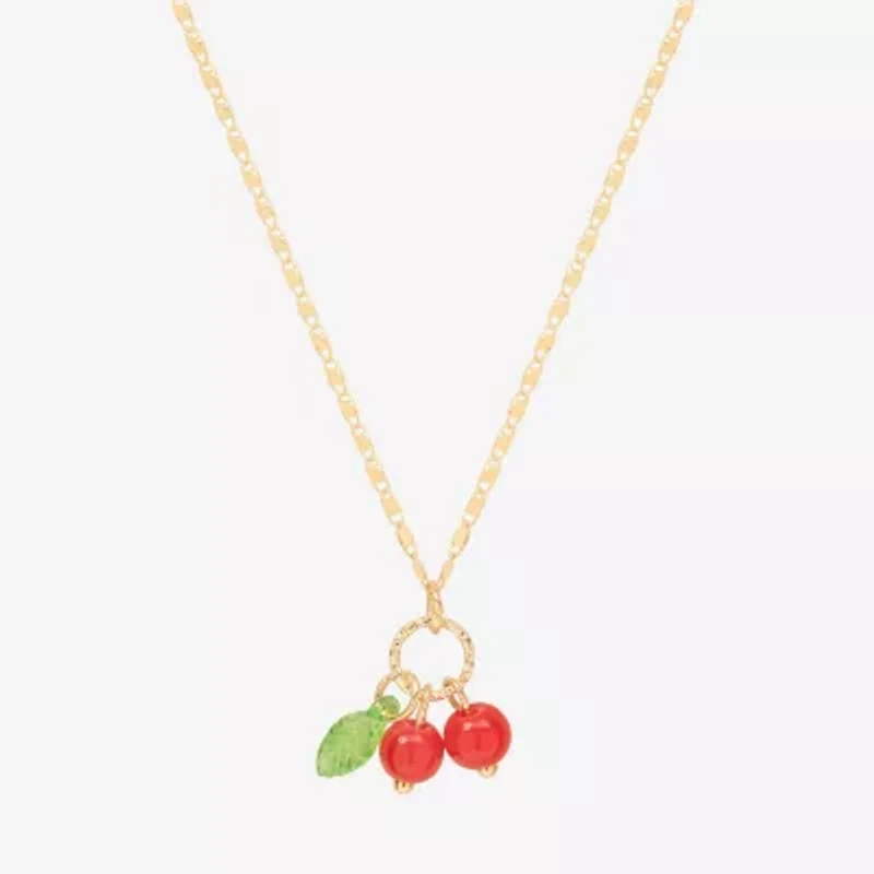 Bijoux Bar Delicates Gold Tone Womens Cherries 16 Inch Pendant Necklace