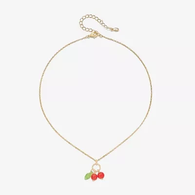Bijoux Bar Delicates Gold Tone Womens Cherries 16 Inch Pendant Necklace