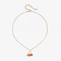 Bijoux Bar Delicates Gold Tone Womens Cherries 16 Inch Pendant Necklace