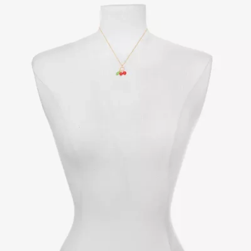 Bijoux Bar Delicates Gold Tone Womens Cherries 16 Inch Pendant Necklace