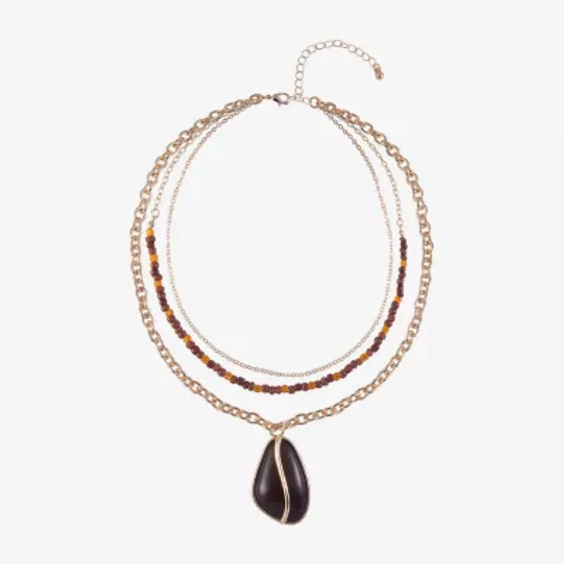 Mixit Layered Womens 16 Inch Pendant Necklace