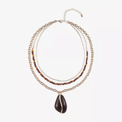 Mixit Layered Womens 16 Inch Pendant Necklace