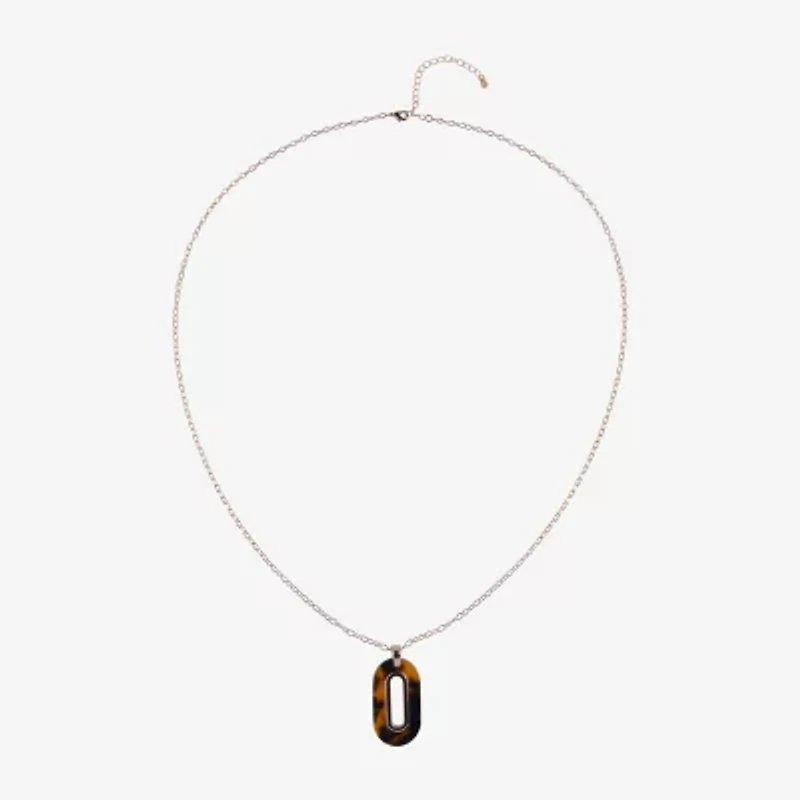 Mixit Tortoise Womens 32 Inch Pendant Necklace