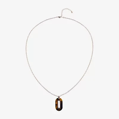 Mixit Tortoise Womens 32 Inch Pendant Necklace