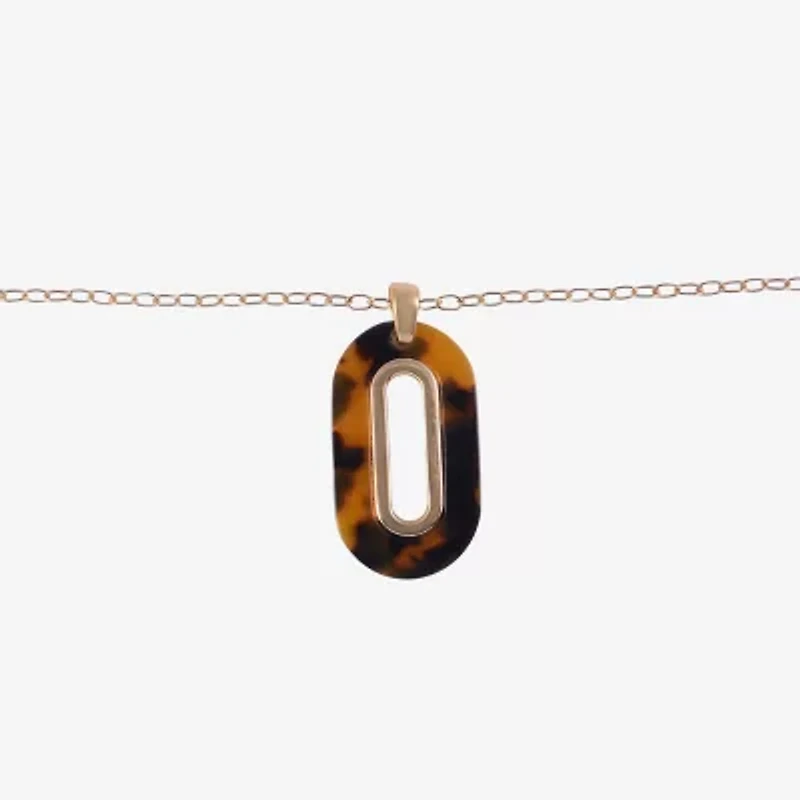 Mixit Tortoise Womens 32 Inch Pendant Necklace
