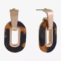 Mixit Tortoise Womens Drop Earrings