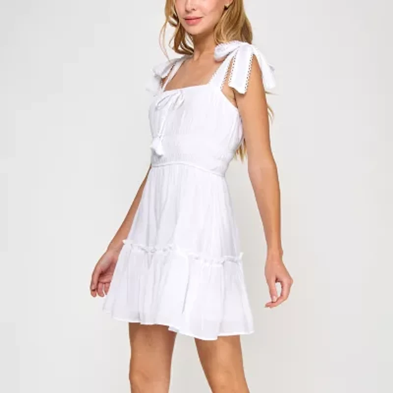 Trixxi Womens Juniors Sleeveless Fit + Flare Dress