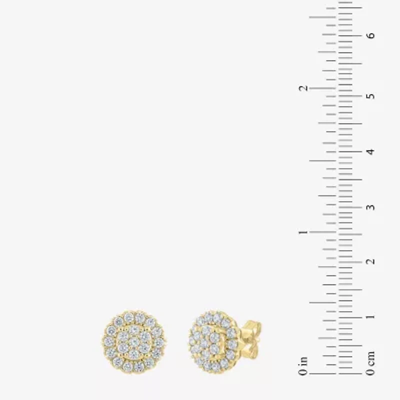 Diamond Blossom (G,Si2) 1 CT. T.W. Lab Grown White Diamond 10K Gold 11mm Round Stud Earrings