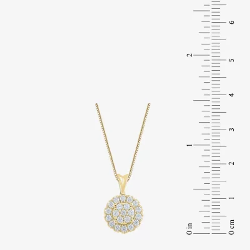(Si2/G) Womens 1/2 CT. T.W. Lab Grown White Diamond 10K Gold Round 18 Inch Pendant Necklace