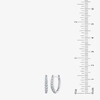 (G/Si2) Womens 1/4 CT. T.W. Lab Grown White Diamond 10K Gold 21.9mm Hoop Earrings
