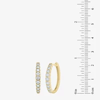 (G-Si2) Womens 1 CT. T.W. Lab Grown White Diamond 10K Gold 21.9mm Hoop Earrings