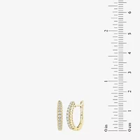 G-Si2) Womens 1/ CT. T.W. Lab Grown White Diamond 10K Gold 18.8mm Hoop Earrings