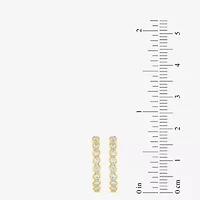 (G-Si2) Womens 1/2 CT. T.W. Lab Grown White Diamond 10K Gold 18.8mm Hoop Earrings