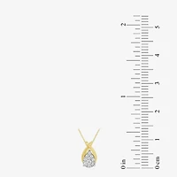 Diamond Blossom (G Womens Diamond Accent Lab Grown White Diamond 10K Gold Pear 18 Inch Pendant Necklace