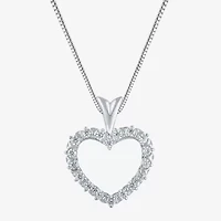 (G/ Si2 ) Womens 1/4 CT. T.W. Lab Grown White Diamond 10K Gold Heart 18 Inch Pendant Necklace