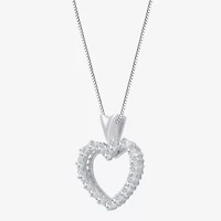 (G/ Si2 ) Womens 1/4 CT. T.W. Lab Grown White Diamond 10K Gold Heart 18 Inch Pendant Necklace
