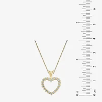 (G/ Si2 ) Womens 1/4 CT. T.W. Lab Grown White Diamond 10K Gold Heart 18 Inch Pendant Necklace