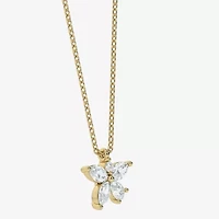 Flower (Si2/G) Womens 3/4 CT. T.W. Lab Grown Yellow Diamond 10K Gold Flower 18 Inch Pendant Necklace