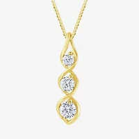 (Si2/ G) Womens 1/2 CT. T.W. Lab Grown White Diamond 10K Gold 18 Inch Pendant Necklace
