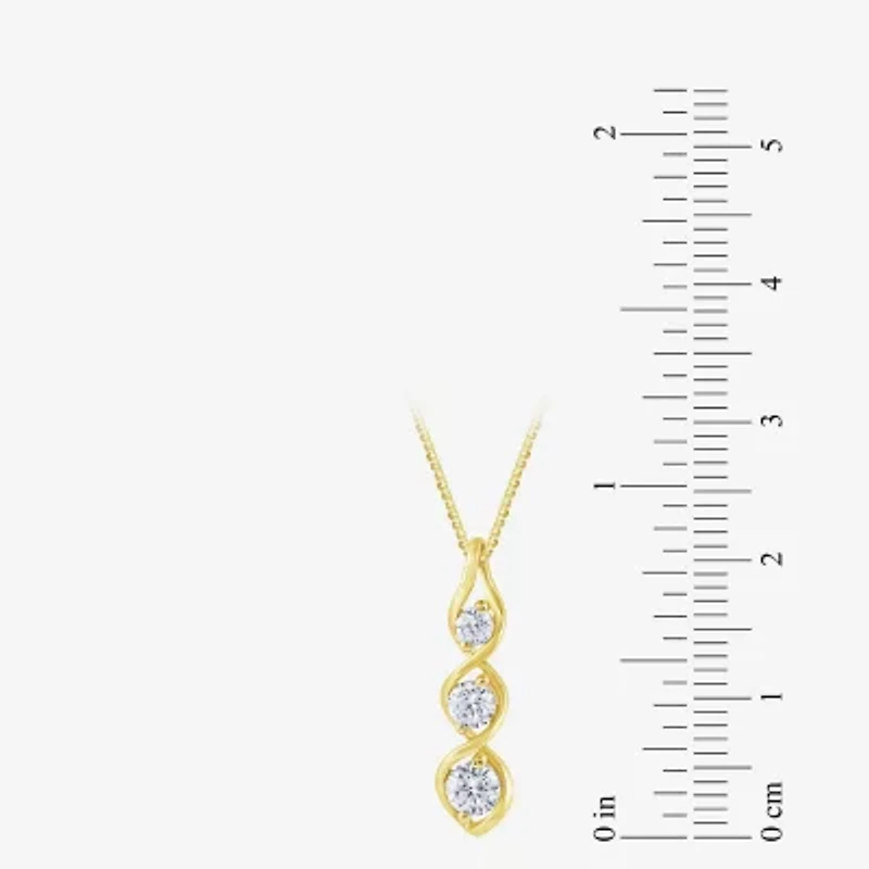 (Si2/ G) Womens 1/2 CT. T.W. Lab Grown White Diamond 10K Gold 18 Inch Pendant Necklace
