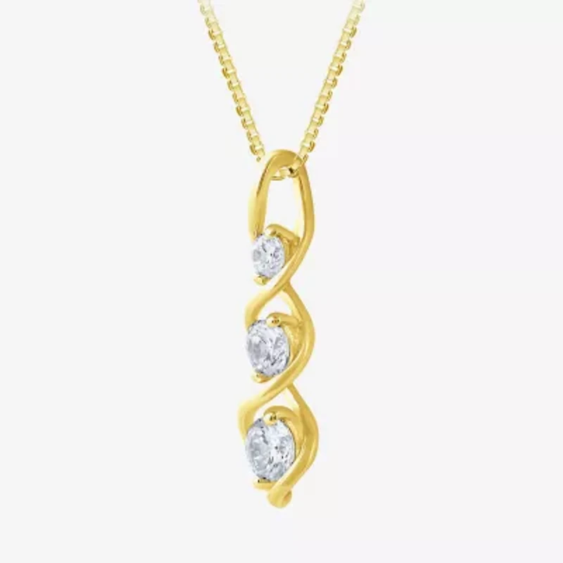 (Si2/ G) Womens 1/2 CT. T.W. Lab Grown White Diamond 10K Gold 18 Inch Pendant Necklace