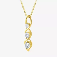 (Si2/ G) Womens 1/2 CT. T.W. Lab Grown White Diamond 10K Gold 18 Inch Pendant Necklace