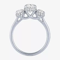Love Lives Forever (G / Si2) Womens 2 CT. T.W. Lab Grown White Diamond 10K Gold Oval 3-Stone Engagement Ring