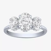 Love Lives Forever (G / Si2) Womens 2 CT. T.W. Lab Grown White Diamond 10K Gold Oval 3-Stone Engagement Ring