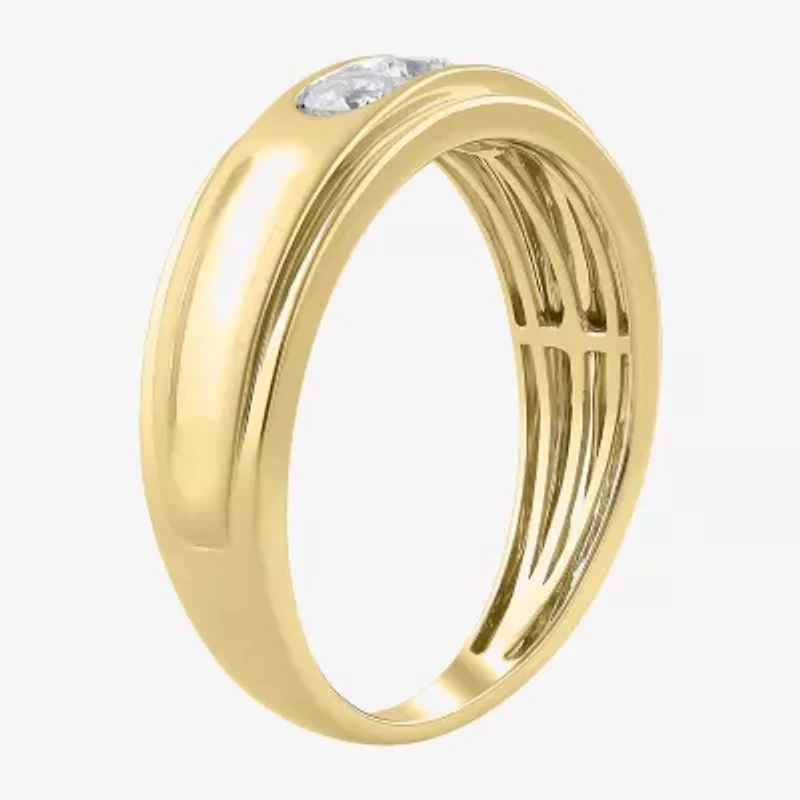 (G / Si2) Mens 1/2 CT. T.W. Lab Grown White Diamond 10K Gold Wedding Engagement Ring