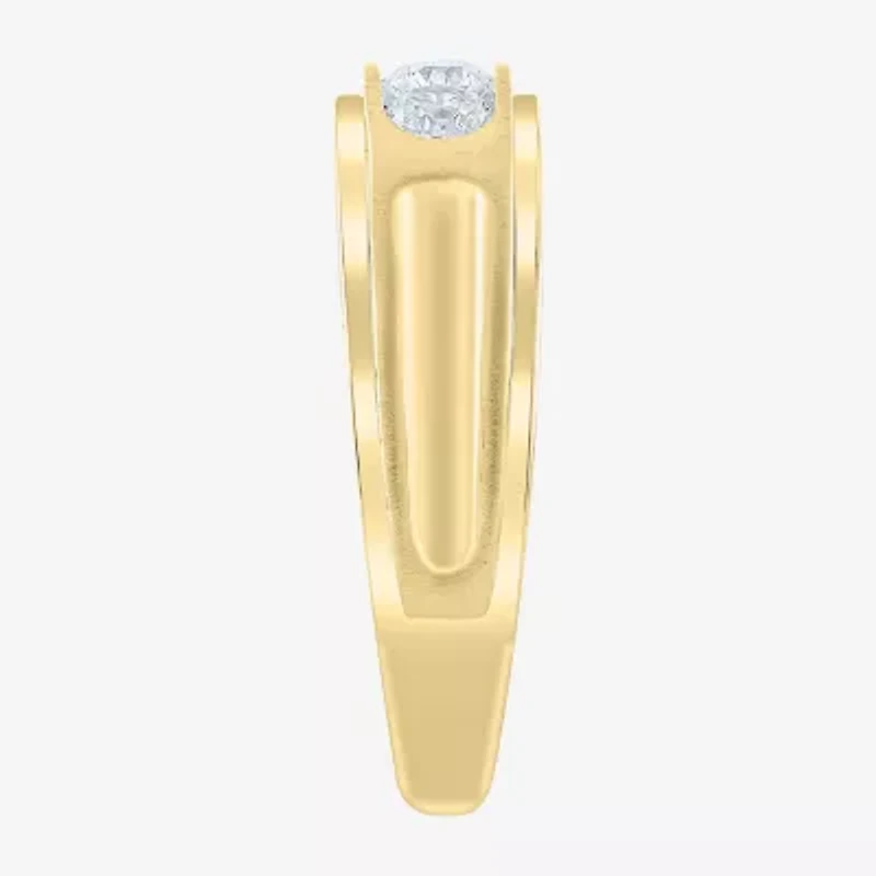 (G / Si2) Mens 1/2 CT. T.W. Lab Grown White Diamond 10K Gold Wedding Engagement Ring
