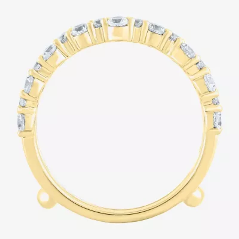 (G / Si2) Womens 1 CT. T.W. Lab Grown White Diamond 10K Gold Side Stone Ring Guard