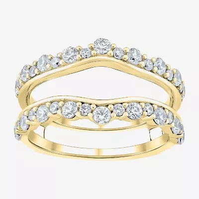 (G / Si2) Womens 1 CT. T.W. Lab Grown White Diamond 10K Gold Side Stone Ring Guard