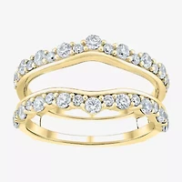 (G / Si2) Womens 1 CT. T.W. Lab Grown White Diamond 10K Gold Side Stone Ring Guard