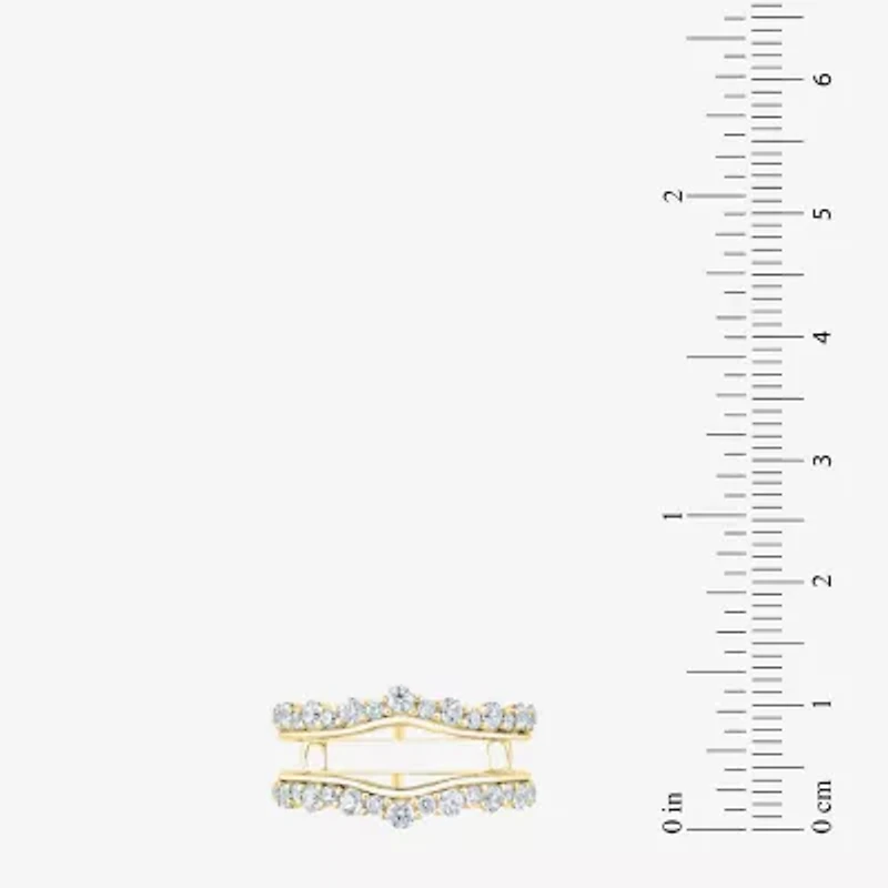 (G / Si2) Womens 1 CT. T.W. Lab Grown White Diamond 10K Gold Side Stone Ring Guard