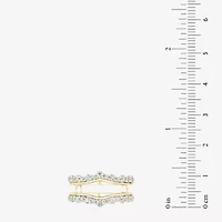 (G / Si2) Womens 1 CT. T.W. Lab Grown White Diamond 10K Gold Side Stone Ring Guard
