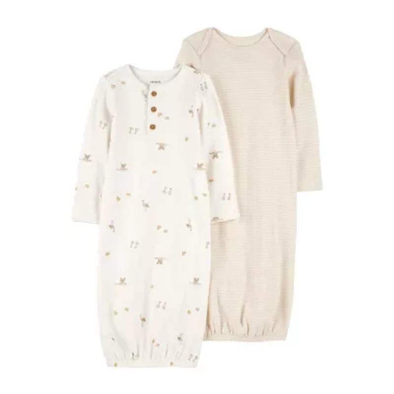 Carter's Baby Unisex Rib Round Neck Long Sleeve 2-pc. Nightgown