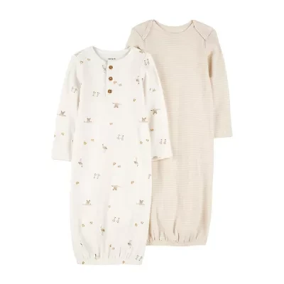 Carter's Baby Unisex Rib Round Neck Long Sleeve 2-pc. Nightgown