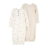 Carter's Baby Unisex Rib Round Neck Long Sleeve 2-pc. Nightgown