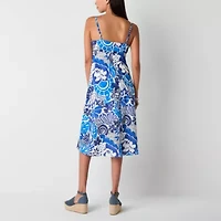by&by Womens Sleeveless Floral Fit + Flare Dress Juniors